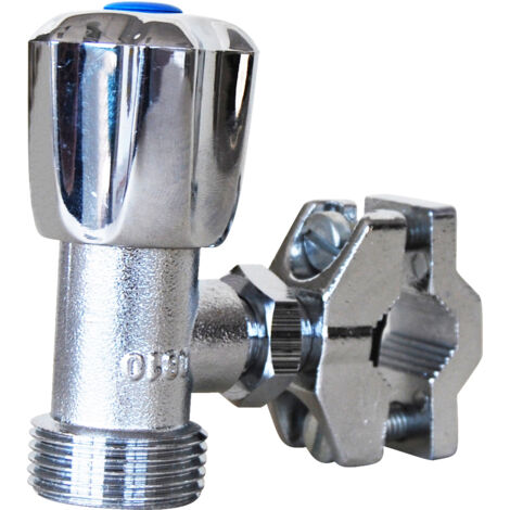 Sferaco – Robinet auto-perceur tête à clapet 3/4'' – Corps laiton chromé – Collier réglable pour tube cuivre de D 10 à 16 mm (1/3)
