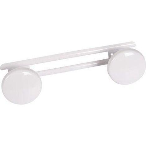 Porte-peignoir acier blanc 2 têtes - PELLET (1/2)