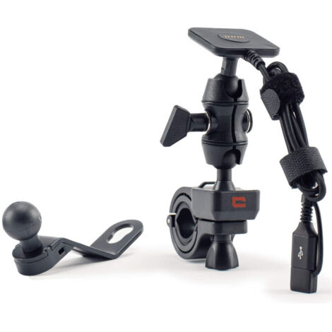Crosscall – Support chargeur pour vélo X-LINK X-RIDE – Charge rapide pour smartphones – Technologie X-BLOCKER pour sécurité – Montage guidon ou rétroviseur