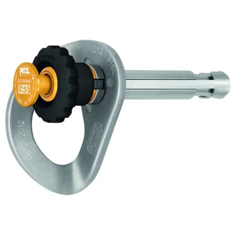 Petzl – Point d'ancrage amovible COEUR PULSE 12 mm – Acier – Norme EN 795-B – Fixation rapide et sécurisée – Manipulation aisée avec gants
