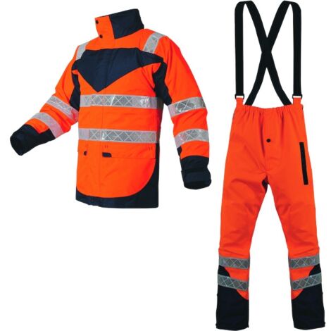 Ensemble de pluie haute visibilité CAP HORN 2 orange/marine - M - T2S