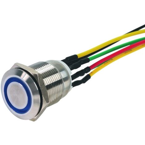 Bouton poussoir lumineux et sonore avec 6 fils soudés - SEWOSY