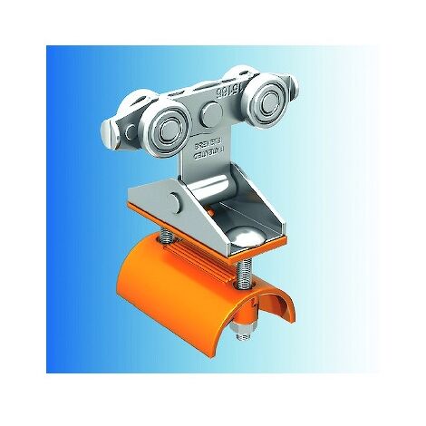 Mantion – Chariot pour système de manutention aérienne à câble 2432P – 4 galets nylon – Charge max 25 kg – Compatible câbles 45 x 20 mm