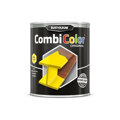 Peinture anti-rouille COMBICOLOR - jaune colza RAL 1021 - 750 mL - RUST-OLEUM