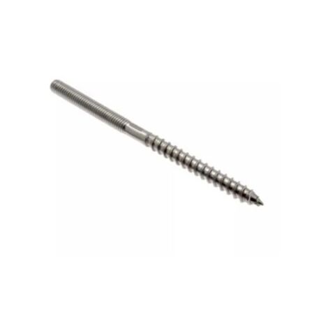 Goujon double filetage bois et métrique - Pas à gauche - D6 mm - 90 mm - Inox A4 316 - CROSO