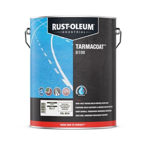 Peinture de sol TARMACOAT - 5 L - blanc RAL 9016 - mat - RUST-OLEUM
