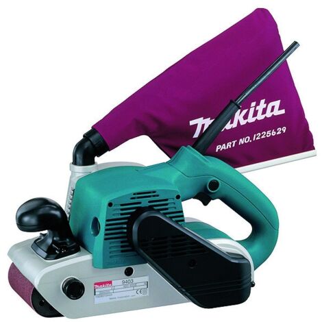 Makita – Ponceuse à bande filaire 1200W 9403 – Largeur bande 100mm – Vitesse 500m/min – Évacuation des poussières – Pour bois dur et teck