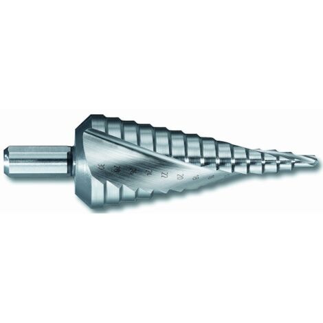 Foret étagé 114485 - Diamètre minimal (d) : 6 mm - Diamètre maximal (D) : 37 mm - Longueur utile : 77 mm - TIVOLY