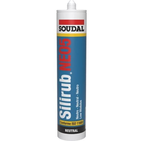 Mastic silicone SILIRUB NEO5 pour façades et vitrage - 300 ml - brun - SOUDAL