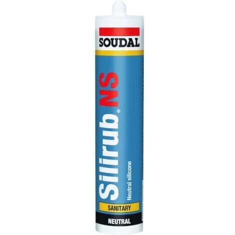 Mastic silicone sanitaire SILIRUB NS - 300 ml - blanc brillant - SOUDAL