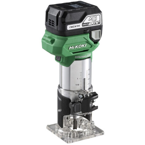 Hikoki – Fraiseuse de bords sans fil 18V avec 2 batteries 5,0Ah – Moteur sans balais – Vitesse variable 10000/30000 tr/min – Réglage profondeur 40mm (1/3)
