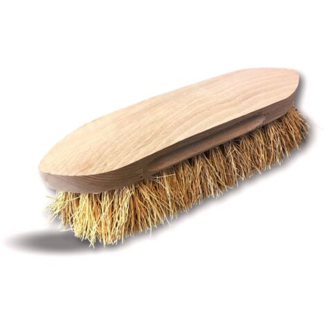 Brosse à main en chiendent naturel - monture bois de hêtre non vernis - 250 x 80 mm - KIBROS