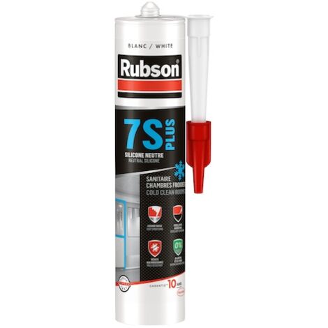 Rubson – Mastic silicone sanitaire neutre fongicide 310 ml – Pour joints baignoire, lavabo, douche – Adhérence polyvalente sur béton, verre, céramique (1/2)