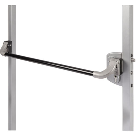 Locinox – Barre anti panique L 1400 mm – Pose en applique – Finition noire – 1 point – Pour portes de secours et sorties d'urgence (1/2)