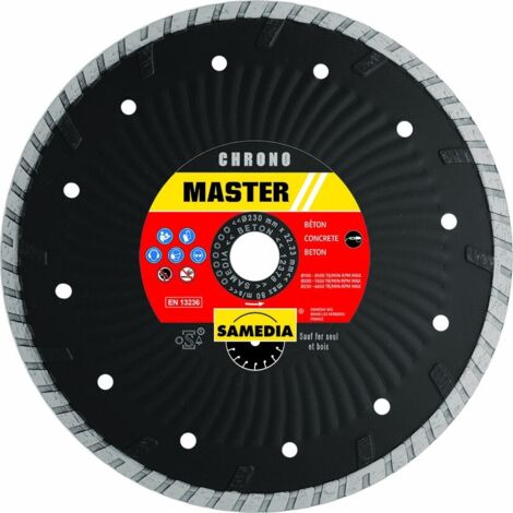 Disque diamant MASTER CHRONO - Ø 230 mm - Ø alésage 22.2 mm - SAMEDIA