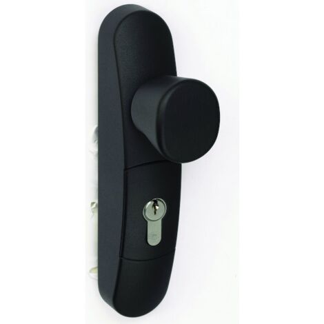 JPM – Poignée extérieure antipanique réversible – Ouverture par bouton fixe à condamnation – Compatible avec fermetures Crossbar 89 et Pushbar 90+