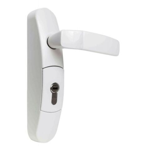 Ensemble de manoeuvre pour anti-panique FLUID Blanc       Béquille pour 1/2 Cylindre européen débrayable à clé prisonnière   x