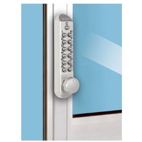 Verrou à code mécanique zamak KEYLEX - Intérieur et extérieur - réversible - épaisseur : 25-55 mm - gris argent - LOKOD (1/4)