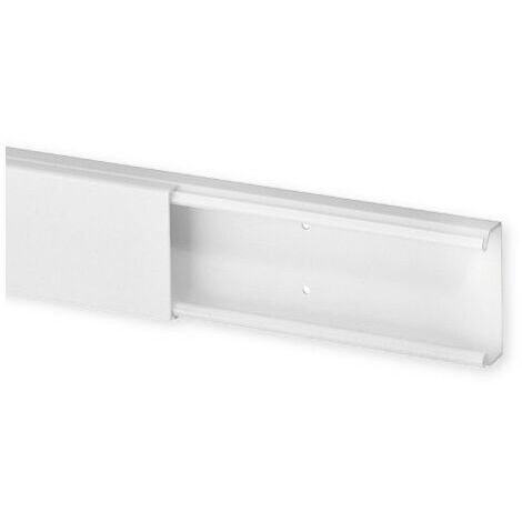 Iboco – Goulotte de distribution TA-E non-cloisonnable 2000 mm – 40 x 17 mm – blanc pur – Socle perforé pour fixation – Normes IK07, IP40
