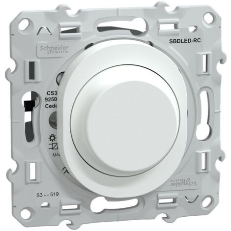 Variateur de lumière universel OVALIS - 2 ou 3 fils - avec cache de protection peinture - blanc - SCHNEIDER ELECTRIC