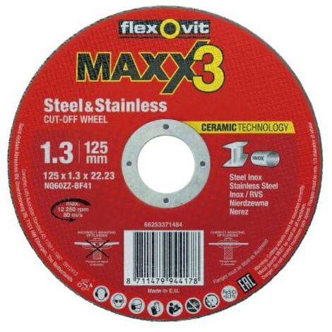 Meule à tronçonner MAXX 3 - Ø 125 mm - Épaisseur 1.6 mm - FLEXOVIT
