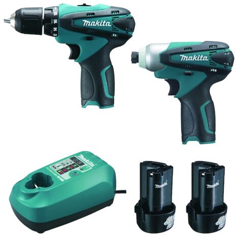 Makita – Perceuse-visseuse sans fil 12V LCT204J – 2 batteries Li-ion 1.3Ah – Couple 14/24Nm pour acier et bois – Coffret MAKPAC
