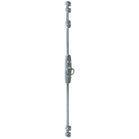 Map Industries – Crémone en acier chromé pour menuiserie bois – Mécanisme à excentrique – Dimensions 150x35x17mm – Type anneau pour tringles 16x6mm