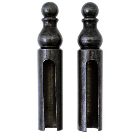 Cache-fiche et cache paumelle n°16 style Bouvet - Pour fiche Exacta ø 14 mm - la paire - Acier patiné verni
