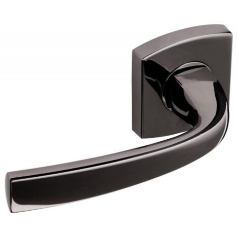 Béquille double (52 x 56 mm) ”Muze” sur rosace - BEZAULT - Diamant noir - Béquille double