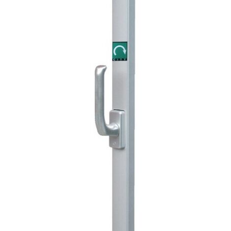 Iseo Cavers – Crémone pompier à poignée rotative en applique 2300 mm – Pêne acier cylindrique Ø 14 mm – Gâche applique et équerre incluses (1/4)