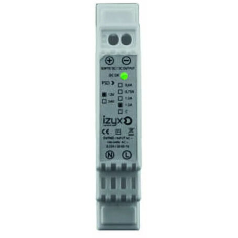 Alimentation rail DIN 1M 230V AC / 12V DC / 1.5A