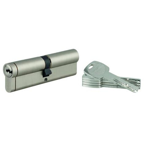 THIRARD - Cylindre double entrée Transit 1 UNIKEY (achetez-en plusieurs, ouvrez avec la même clé), 50x60mm, 5 clés, nickelé - THIRARD