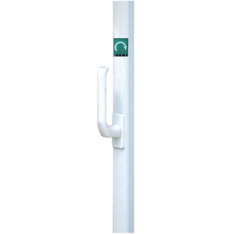 Crémone pompier à poignée rotative L 2,3 m blanc ISEO 43002300