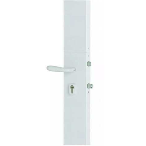 Serrure multipoint en applique 3 points – Finition blanche brillante – Cylindre SS – Sécurité renforcée pour portes standards – Devismes