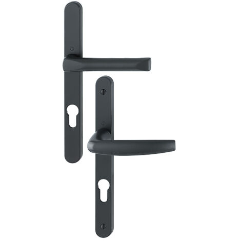 Hoppe – Ensemble de porte-fenêtre plaque étroite Atlanta – Saillie super réduite noir mat – Entraxe 70 mm – Épaisseur 68/77 mm – 3392409 - 300LMSGL