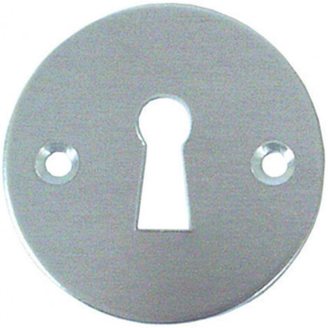 Rosace seule ronde (épaisseur 2 mm - ø 47 mm) - BEZAULT - Alu anodisé argent - Clé L (1/2)