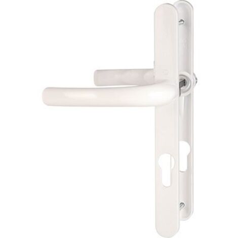 Hoppe Et Cie – Ensemble de béquille double plaque étroite – Aluminium blanc 9010 – Saillie réduite pour porte 58 à 62 mm – Carré 8 mm