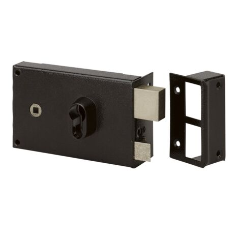 Serrure en applique horizontale à fouillot - Carré de 6 mm - Laiton - Droite