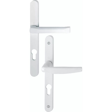 Hoppe – Ensemble de béquille sur plaque étroite – Blanc 9016 – Saillie réduite – Pour porte 58 à 67 mm – Carré 7 mm, entraxe 70 mm