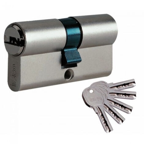 Cylindre double laiton nickelé Iseo - S’entrouvrant sur numéro AGL004680 - 30 x 40