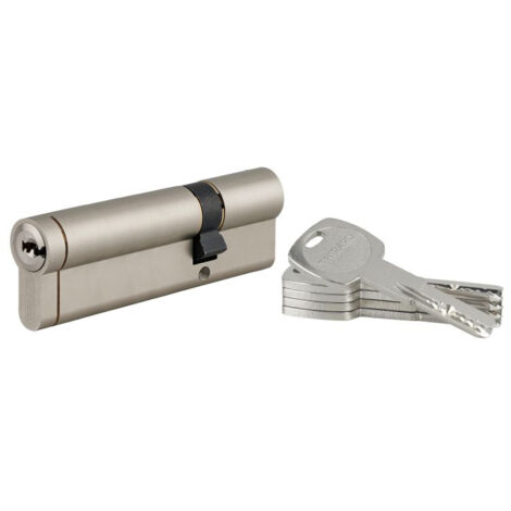 THIRARD - Cylindre double entrée Transit 1 UNIKEY (achetez-en plusieurs, ouvrez avec la même clé), 30x80mm, 5 clés, nickelé - THIRARD