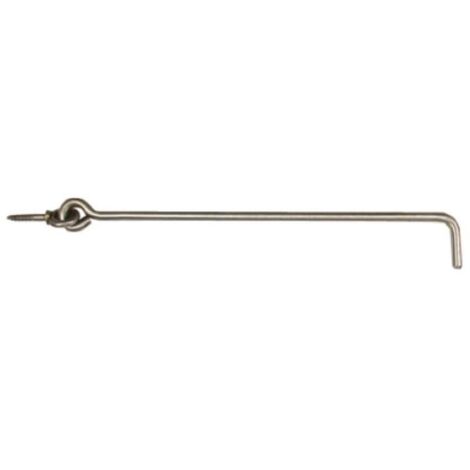Torbel – Crochet crémaillère inox 316L 8mm – Longueur 190mm – Finition brossée – Résistance à la corrosion pour volet