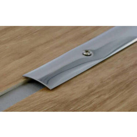 3M – Barre de seuil à visser inox brillant 2,70 m – Largeur 35 mm – Différence de niveau 4 mm – Fixation facile par vissage – Usage intérieur