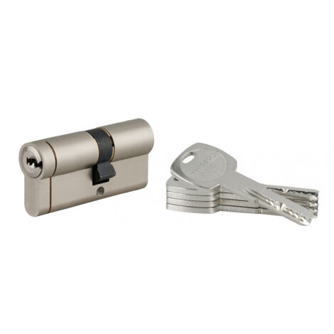 THIRARD - Cylindre double entrée Transit 1 UNIKEY (achetez-en plusieurs, ouvrez avec la même clé), 30x40mm, 5 clés, nickelé - THIRARD