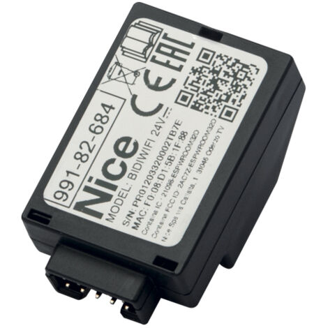 Nice – Interface plug-in Bidi-Wifi BIDIWIFI – Contrôle à distance via Wi-Fi – Compatible systèmes domotiques – Dimensions 80x50x30mm