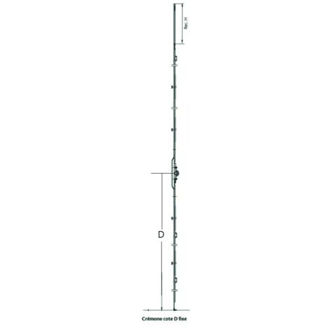 FERCO Crémone F7,5 - côte DF sans rampe - 1101 à 1350 - 400 - 1190 - 1