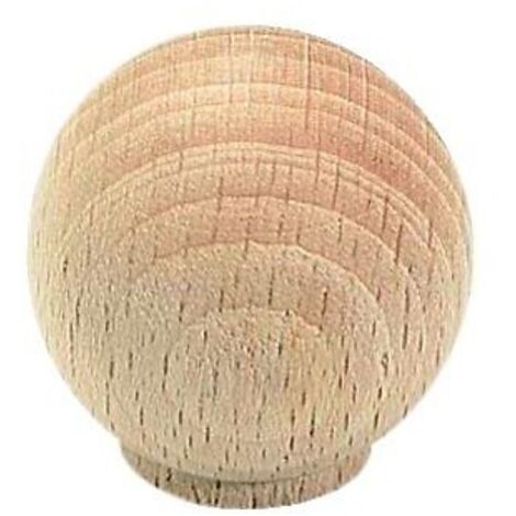 Bouton boule Ø 35 mm hêtre brut poncé - CADAP (1/2)