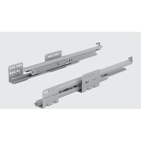 Hettich – Coulisse à billes Actro 550 mm – Silent System et Push to Open – Charge 60 kg pour tiroir double paroi – Acier zingué