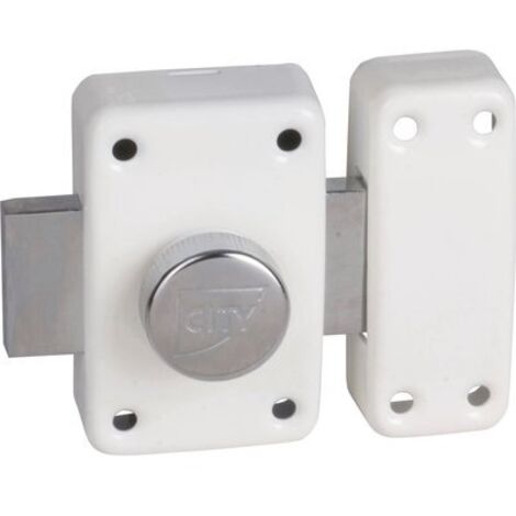 Iseo City – Verrou à bouton 25mm blanc – 3 clés incluses – Pour portes jusqu'à 50mm d'épaisseur – Niveau de sécurité élevé - CITY 25 A (1/4)