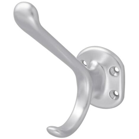 Patère aluminium à visser. avec triple crochets. hauteur 100 mm. largeur 70 finition argent - HERMETA METAALWAREN BV (1/5)